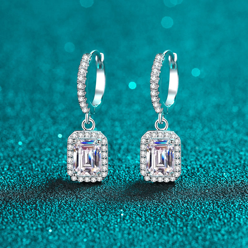 925 Sterling Silver Emerald Earrings